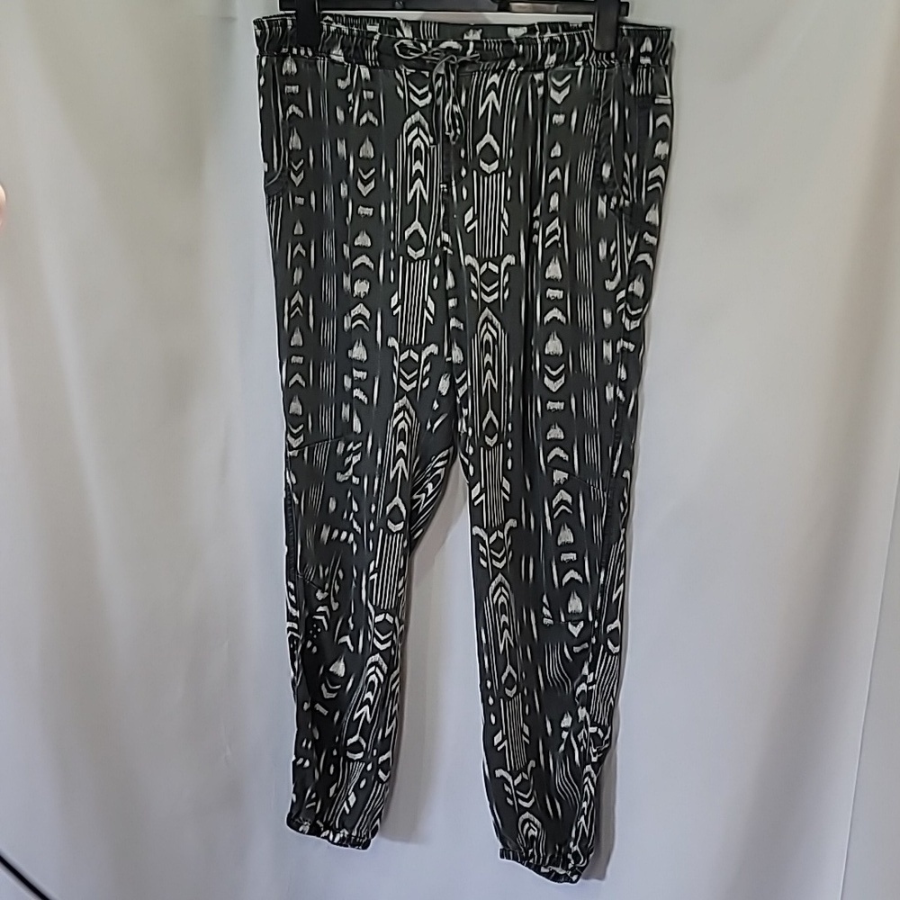 5/$30 ROXY Printed Joggers Drawstring Boho Graphic 100% Viscose